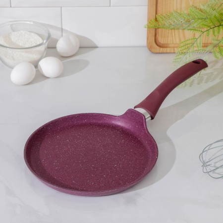 Pancake pan Trendy Style, D = 22 cm, plastic handle, anti -stick coating, purple color