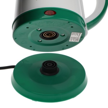 Teapot Electric Matryona MA-120, Metal, 1.8 L, 1500 W, white-green with the pattern "BIGH"-6