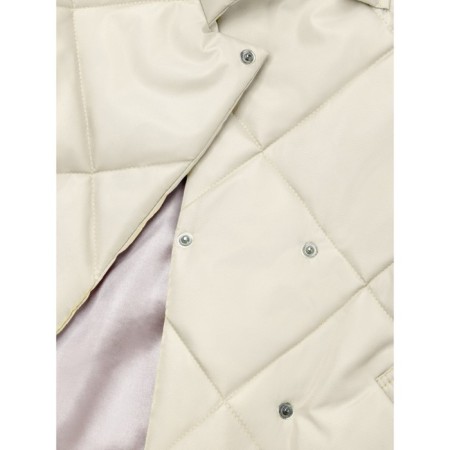 Пальто стёганое для девочек AmaroBaby TRENDY, рост 140-146 см, цвет молочный-17