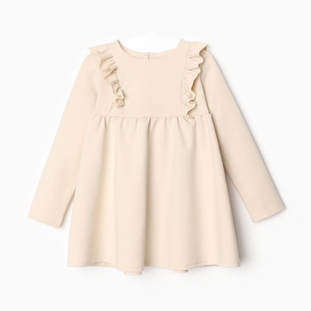 Платье для девочки с рюшей KAFTAN "Basic line", размер 34 (122-128), цвет кремовый