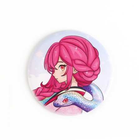 Pocket mirror "anime with a snake", diam. 7 cm-2