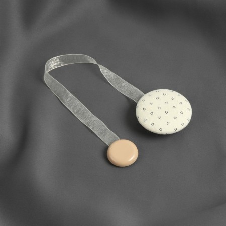 Picking for curtains "Circle", d = 5 cm, milk/gray color-1
