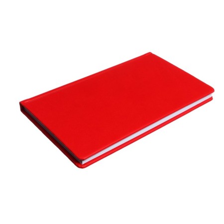 Lowed A6, 64 sheets, on the stitch, artificial leather cover, red-1