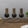 Summary metal, glass for 3 candles "Dark Knight" black matte with gold 40x25x12 cm