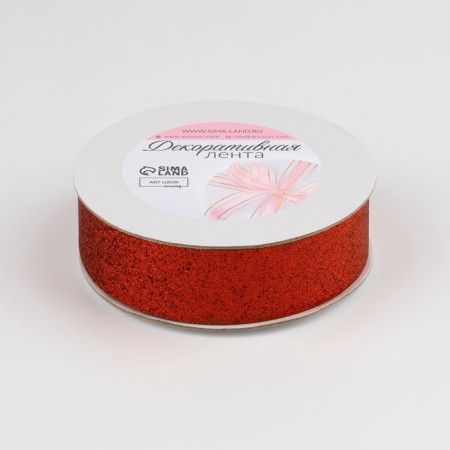 Decorative tape "Squeezes", 25 mm × 9.1 ± 0.5 m, red color-1