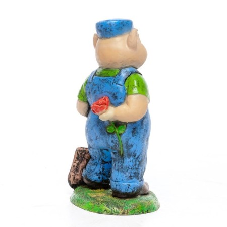 Garden figure "Piglet with a shovel" 33x38x71cm-2
