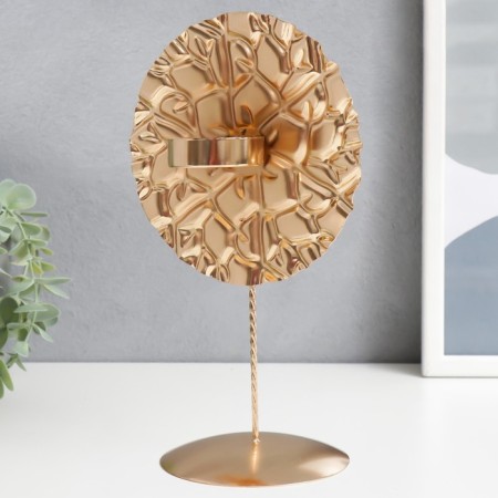 Summary Metal for 1 candle "Web of time" gold 26x14.5x11 cm-4