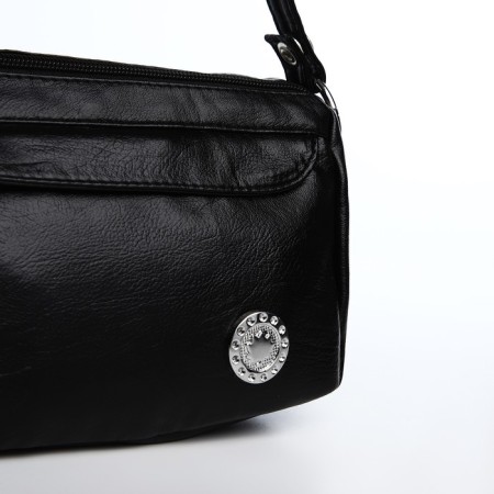 Bag Cross-Bodi with a zipper, black color-3