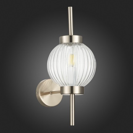 Wall lamp E14, 1x40W, 16.5x38.8 cm, Nickel color, transparent-5