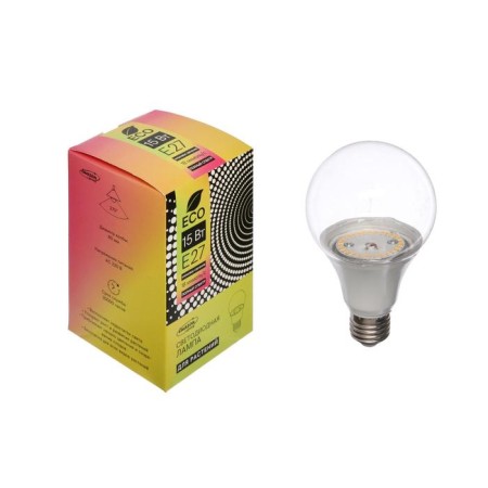 LED Luazon Lighting, A60, E27, 15W, IP44, 220V, 270 °, full spectral-1