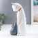 Souvenir Polystone "Cats Mouse" White-gray set 2 pcs 14x7x8 cm 31x9x10 cm