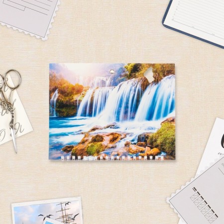 Calendar quarterly Mini-Trio "Majestic Waterfall" 2025, 19.5 x 47 cm-1