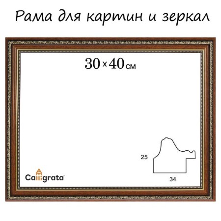 Frame for paintings (mirrors) 30 x 40 x 3.3 cm, plastic, dorothy, brown