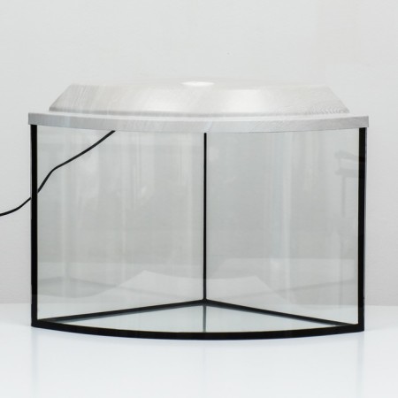 Aquarium "Sector" corner with a lid, 40 liters, 40 x 40 x 36/41.5 cm, bleached oak-1
