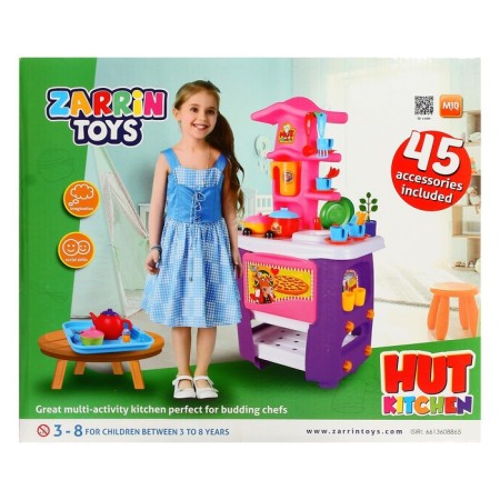 Hut Kitchen game kitchen, with a set, 45 items, the color of a violet pink-4