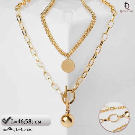 Piece "chain" ball, medallion, color gold, l = 58 cm