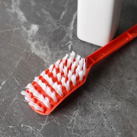 Brush for hard -to -reach places on a long handle, 35 cm, color mix-3