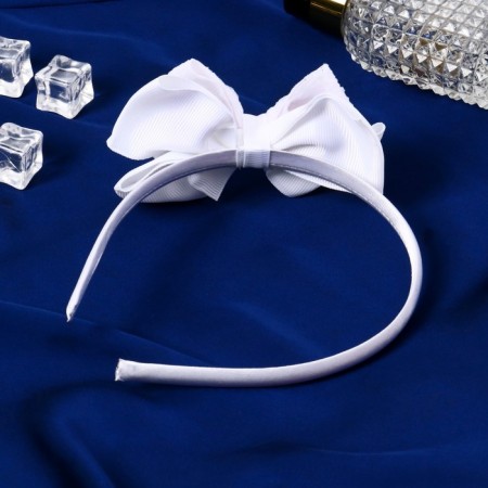 Hair rim "Susie" classic style, 1 cm, white-1