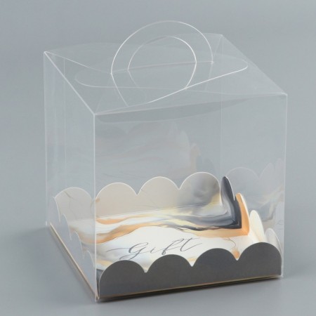 Confectionery box, chest, packaging, “marble”, 11 x 11 x 11 cm-1