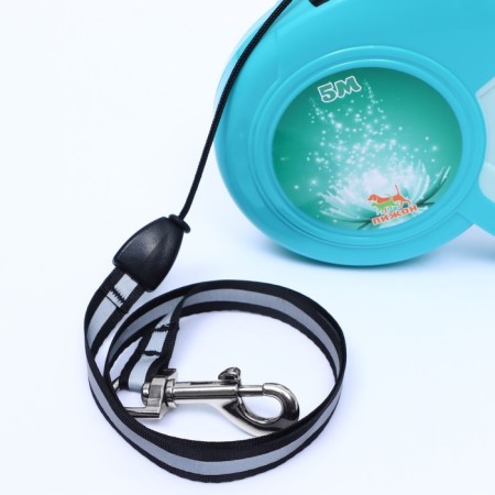 Roulette "Piggon" with a rubberized handle, 5 m, up to 25 kg, cable, turquoise-green-1