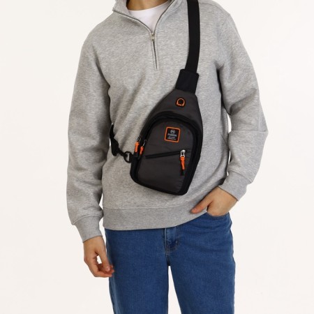 Lightning bag, external pocket, gray/black color-5