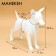 Dog mannequin, stagnant, collapsible, fiberglass, white