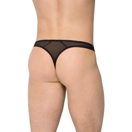 Men's panties Softline collection, with net inserts, black color, size m/l-1