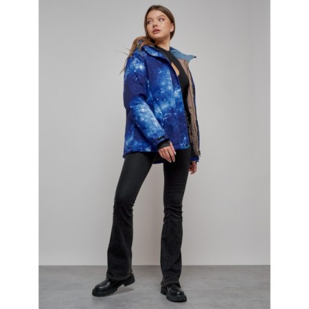 Ski jacket female, size 58, dark blue color-10
