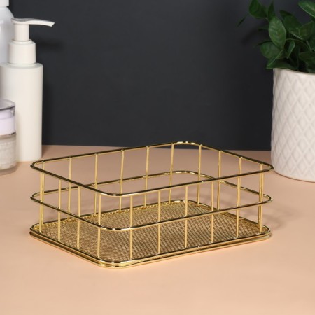 Organizer for storing cosmetic supplies "Rafael", 17 × 12 × 6 cm, golden color-3