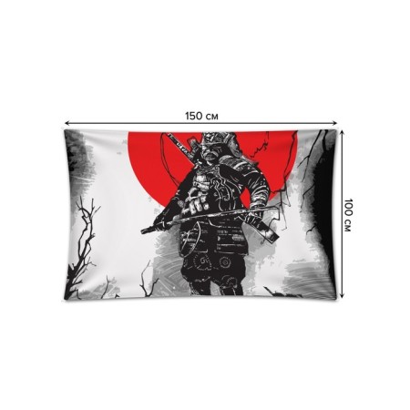Decorative panel with photo printing "Japanese samurai", horizontal, size 100x150 cm-1