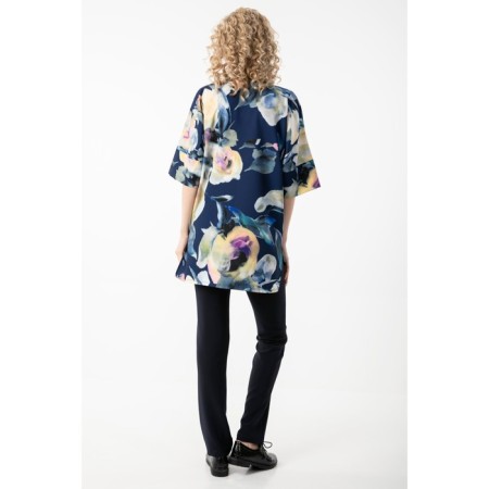Female blouse, size 42, blue, beige color-1
