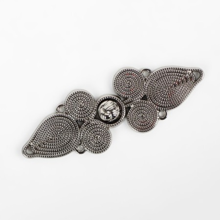 Decorative fastener, 6 × 2 cm, silver color