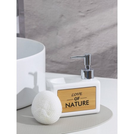 A dispenser for a detergent with a Savanna sponge stand “Nature”, 450 ml, white color-2