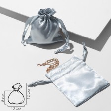 Satin gift bag, 10 × 12 cm, gray color