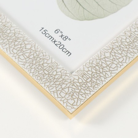 Photo frame plastic 15x20 cm "Krakelyur. Gold on white" 18x23.8 cm-2