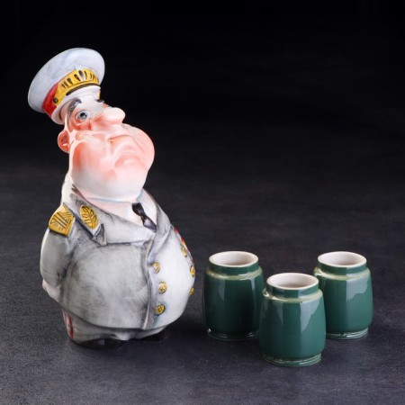 Porcelain Set: General Carpet, 0.5 l + 3 glasses, sleeve