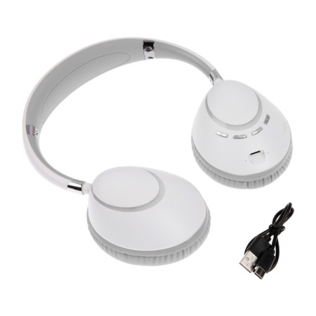 AKZ K53 headphones, wireless, full -size, microphone, RGB backlight, white-8