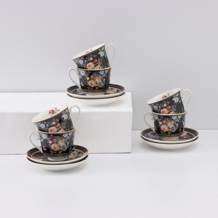 Tea service ceramic "cobalt", 12 items: 6 cups 200 ml, 6 saucer d = 13.5 cm