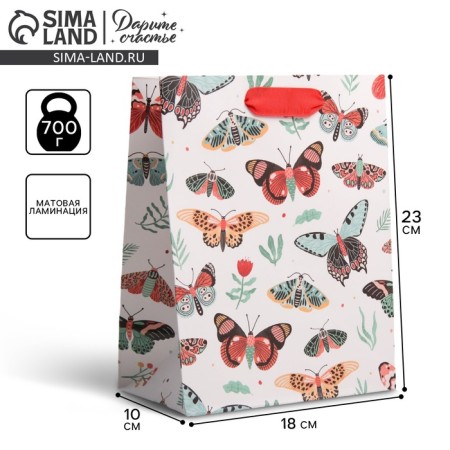 Gift laminated vertical, packaging, "Happiness", MS 18 x 23 x 10 cm
