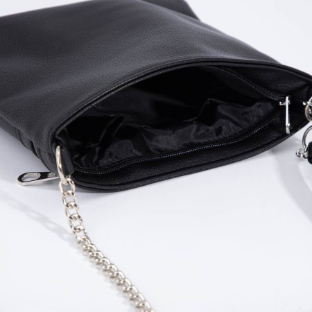 Bag Cross-Bodi with a zipper, black color-4