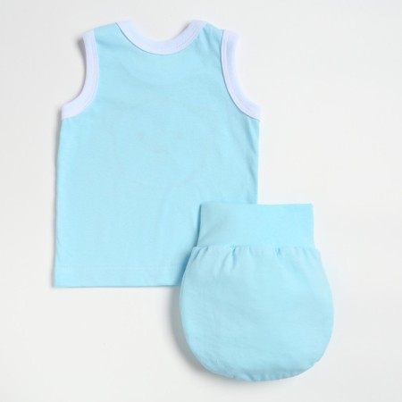 Kit (T -shirt, panties on the diaper) for children, blue color, height 68 cm-3