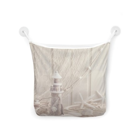 Organizer in a bath on suction cups “Lighthouse with decorations”, for storing toys and trifles, size 33x39 cm-2