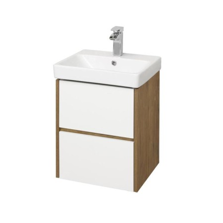 Tumba under the Aquaton sink "Scandil 45", white color, rustic oak