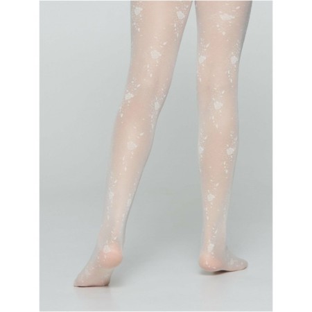 Children's tights with a Flower pattern CONTE Elegant Sofia, height 116-122 cm, color Milk-1