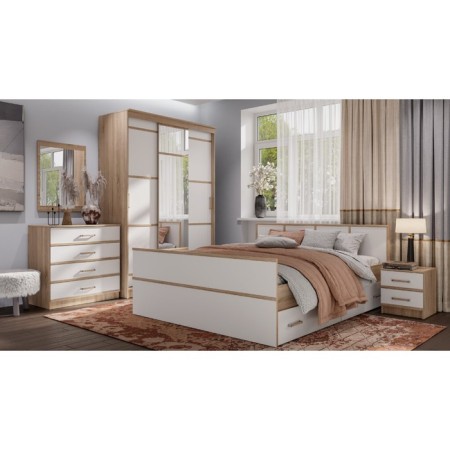 Sakura mirror, 800 × 200 × 600 mm, Sonoma oak color / white-1