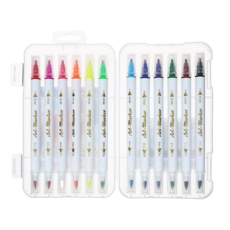 Set of markers 12 colors, bilateral, bullet and cystic tips-4