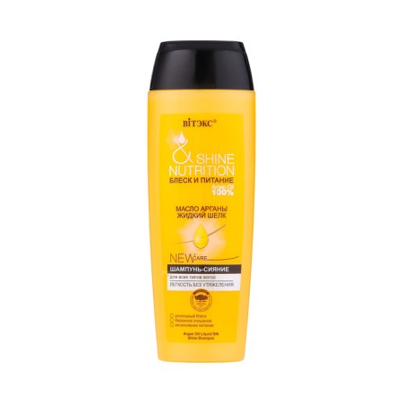 BitEx shampoo shine and nutrition, with argan oil and liquid silk, 400 ml