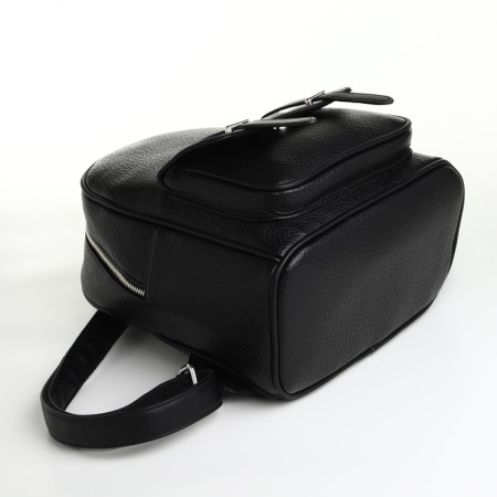 City backpack on a zipper, black color-4