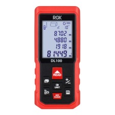 Дальномер лазерный RGK DL100, 100 м, 2 класс, 635 Hm, погрешность ±2