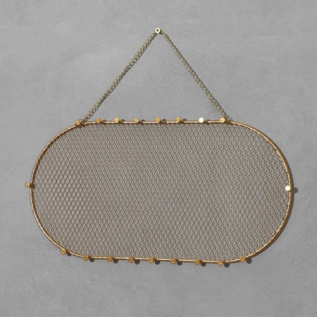 Organizer wall mesh "Oval" 19 hooks, 40 × 20.5 cm, gold color-2